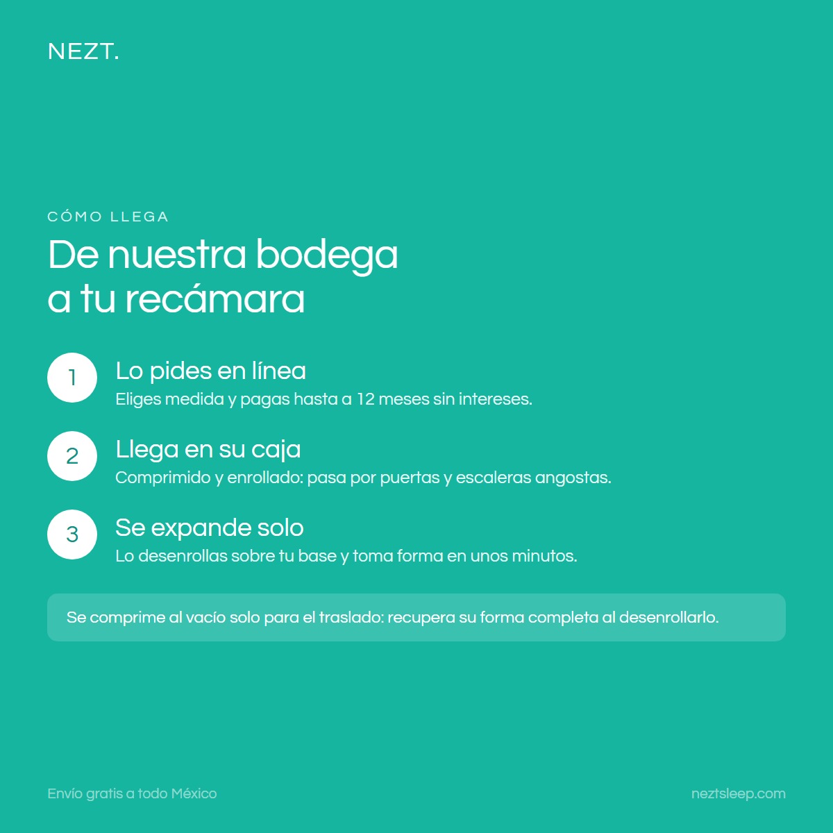 Cómo llega el colchón NEZT Caja (espuma)